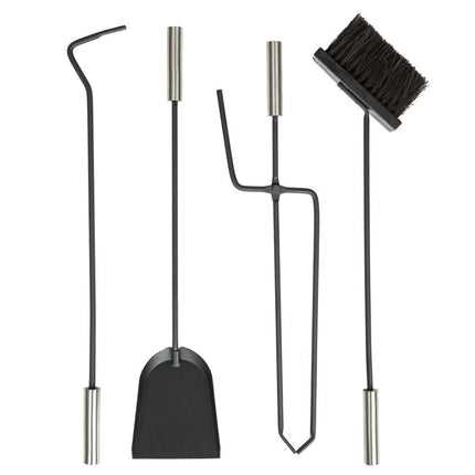 Elegant Fireplace Tool Set | 4-Piece Stainless Steel Fireplace Tools with Wall-Mounted Rack for Easy Access and Maintenance 2