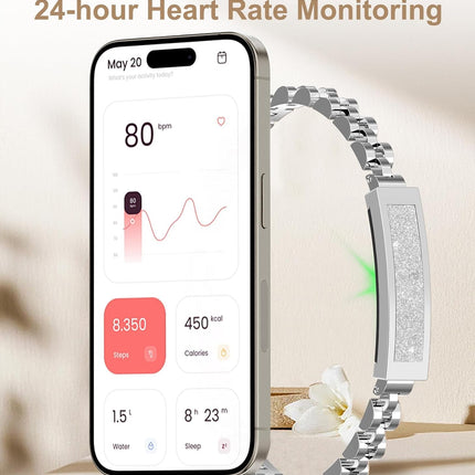 Elegant Fitness Tracker Bracelet with Bluetooth Alerts & 5-Day Battery Life | Stylish Design for Activity Monitoring