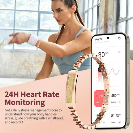 Elegant Fitness Tracker Bracelet with Bluetooth Alerts & 5-Day Battery Life | Stylish Design for Activity Monitoring