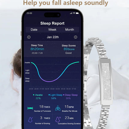 Elegant Fitness Tracker Bracelet with Heart Rate & Sleep Monitoring | Stylish Activity Tracker for Health Insights