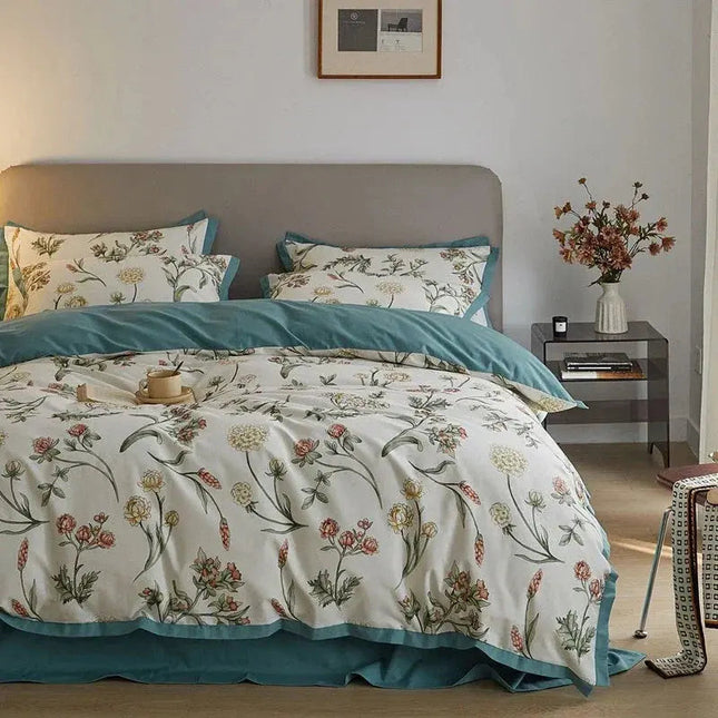 Elegant Floral Duvet Cover Set | Soft Microfiber with Hidden Zipper | Cozy Bedroom Aesthetic for Stylish Comfort 0