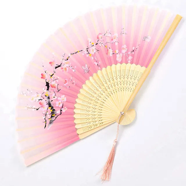 Elegant Floral Hand Fan | Traditional Japanese Style with Intricate Design | Perfect Accessory for Comfort and Style 0