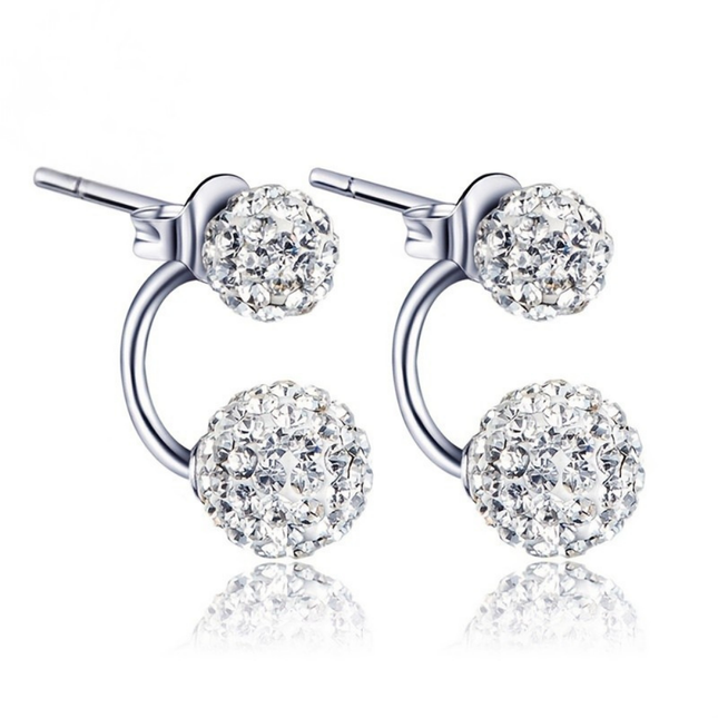 Elegant Flower Stud Earrings with CZ Stones | 925 Sterling Silver Jewelry for Timeless Elegance 1