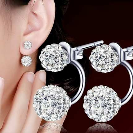 Elegant Flower Stud Earrings with CZ Stones | 925 Sterling Silver Jewelry for Timeless Elegance 2