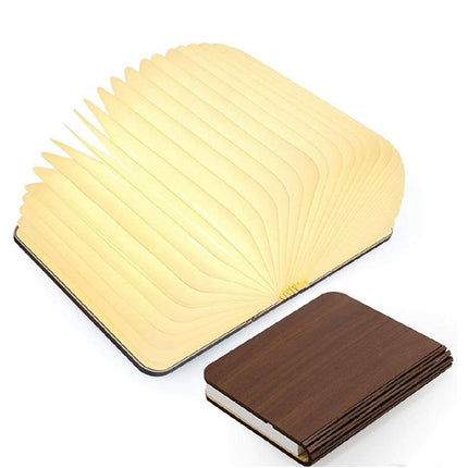 Elegant Foldable Book Lamp Night Light with Wooden Cover & Adjustable Angles 0