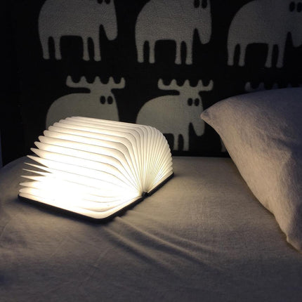Elegant Foldable Book Lamp Night Light with Wooden Cover & Adjustable Angles 1