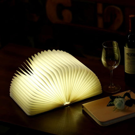 Elegant Foldable Book Lamp Night Light with Wooden Cover & Adjustable Angles 4