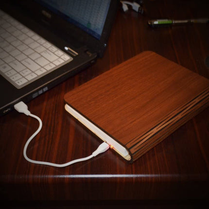 Elegant Foldable Book Lamp Night Light with Wooden Cover & Adjustable Angles 5