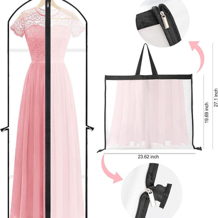 Elegant Garment Bag | Extra-Long Dress Cover with Durable Zipper | Protective Storage for Wedding Gowns and Formalwear 7