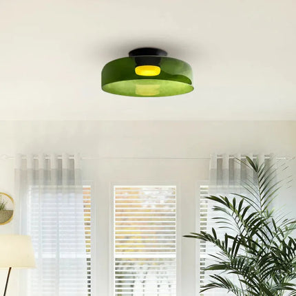 Elegant Glass Ceiling Light Fixture with Warm Glow | Scandinavian Design for Cozy Dining Room Ambiance 12