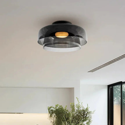Elegant Glass Ceiling Light Fixture with Warm Glow | Scandinavian Design for Cozy Dining Room Ambiance 15