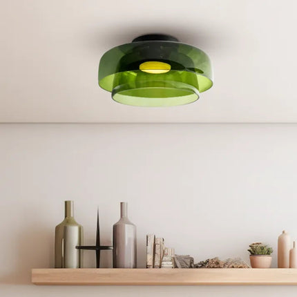 Elegant Glass Ceiling Light Fixture with Warm Glow | Scandinavian Design for Cozy Dining Room Ambiance 16