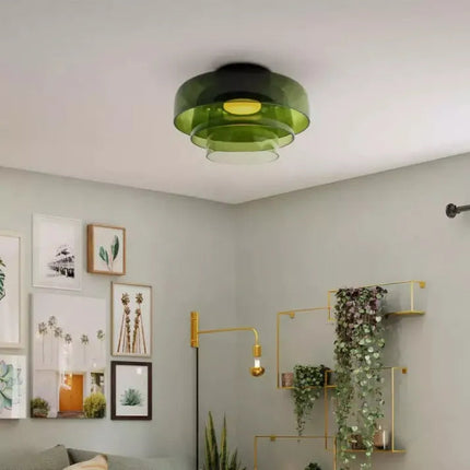 Elegant Glass Ceiling Light Fixture with Warm Glow | Scandinavian Design for Cozy Dining Room Ambiance 3
