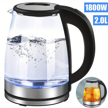 Elegant Glass Electric Kettle | 2L Capacity with Rapid Boil & LED Light | Safe Automatic Shut-Off for Effortless Brewing 2
