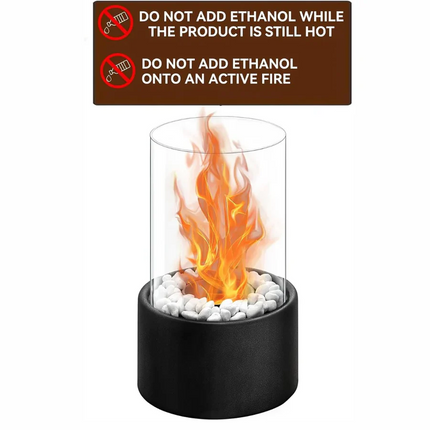 Elegant Glass Hearth | Portable Ethanol Fireplace with Protective Enclosure | Stylish Ambiance for Indoor and Outdoor Use 4