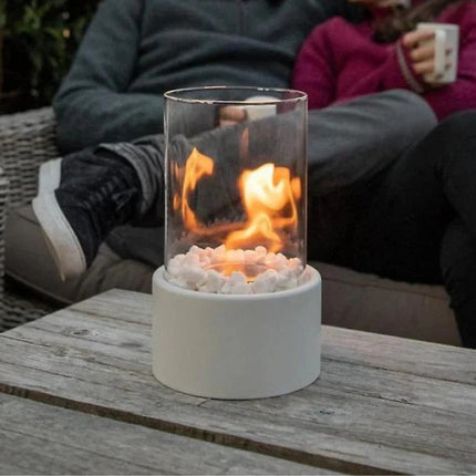 Elegant Glass Hearth | Portable Ethanol Fireplace with Protective Enclosure | Stylish Ambiance for Indoor and Outdoor Use 9