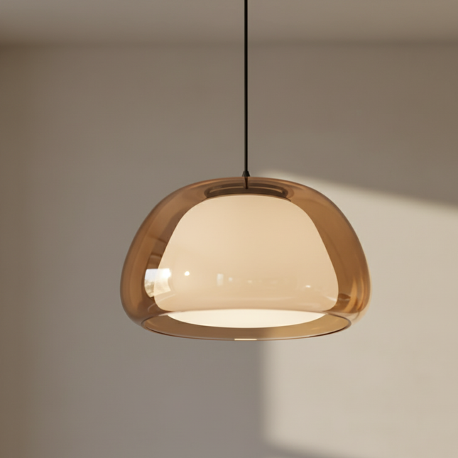 Elegant Glass Pendant Light | Modern Adjustable Dome Design for Kitchen Island Lighting 0