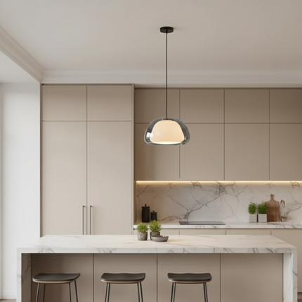 Elegant Glass Pendant Light | Modern Adjustable Dome Design for Kitchen Island Lighting 3