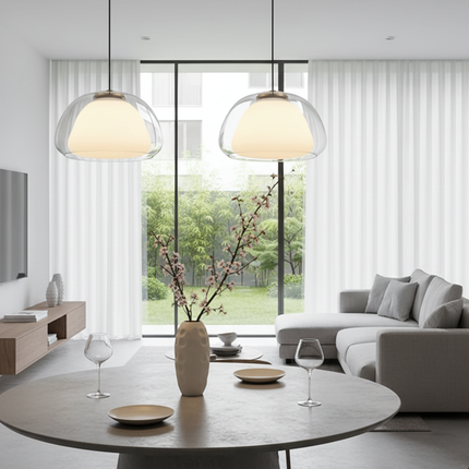 Elegant Glass Pendant Light | Modern Adjustable Dome Design for Kitchen Island Lighting 4