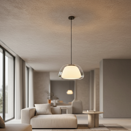Elegant Glass Pendant Light | Modern Adjustable Dome Design for Kitchen Island Lighting 5