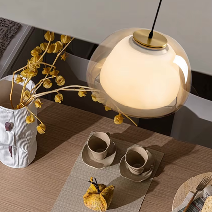 Elegant Glass Pendant Light | Modern Adjustable Dome Design for Kitchen Island Lighting 7