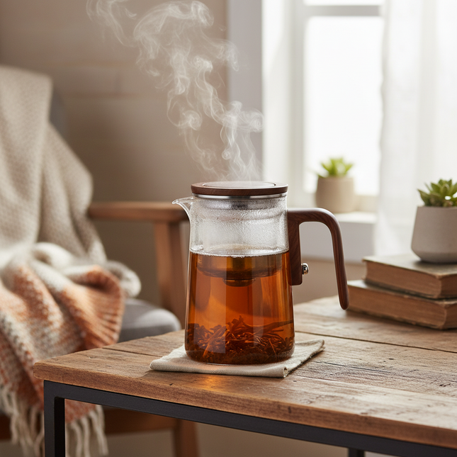 Elegant Glass Teapot Infuser for Loose Leaf Tea with Stainless Steel Basket | Perfect Brewing Control for Flavorful Tea 0