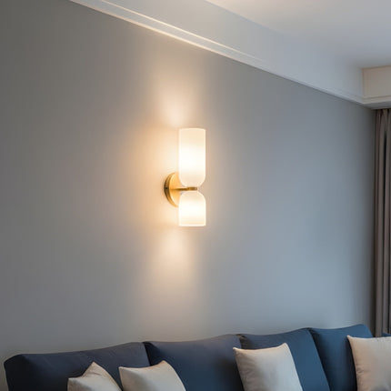 Elegant Glass Wall Sconce Lighting with Dual Cylinder Design | Soft Light Diffusion for Ambient Illumination 6