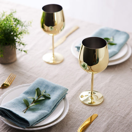 Elegant Gold Stainless Steel Wine Glasses with Shatterproof Design | Perfect for Home Bars and Outdoor Gatherings 2