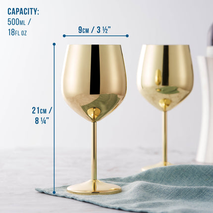Elegant Gold Stainless Steel Wine Glasses with Shatterproof Design | Perfect for Home Bars and Outdoor Gatherings 3