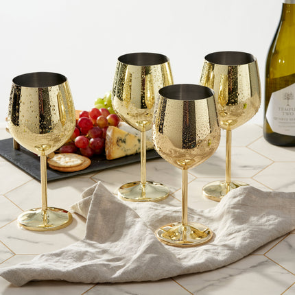 Elegant Gold Stainless Steel Wine Glasses with Shatterproof Design | Perfect for Home Bars and Outdoor Gatherings 5