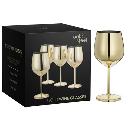 Elegant Gold Stainless Steel Wine Glasses with Shatterproof Design | Perfect for Home Bars and Outdoor Gatherings 6