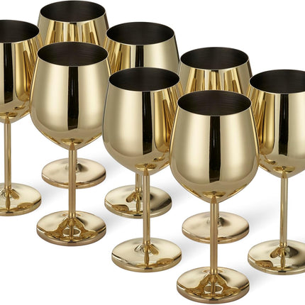 Elegant Gold Stainless Steel Wine Glasses with Shatterproof Design | Perfect for Home Bars and Outdoor Gatherings 7
