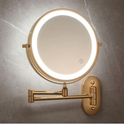 Elegant Gold | Rechargeable LED Makeup Mirror with 3 Color Lighting | Dual-Face Magnifying Mirror for Perfect Grooming 2