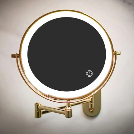 Elegant Gold | Rechargeable LED Makeup Mirror with 3 Color Lighting | Dual-Face Magnifying Mirror for Perfect Grooming 3