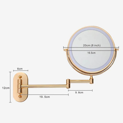 Elegant Gold | Rechargeable LED Makeup Mirror with 3 Color Lighting | Dual-Face Magnifying Mirror for Perfect Grooming 4