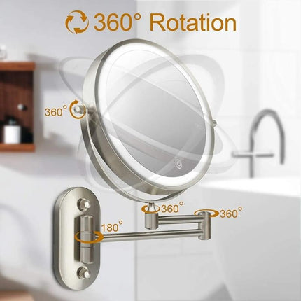 Elegant Gold | Rechargeable LED Makeup Mirror with 3 Color Lighting | Dual-Face Magnifying Mirror for Perfect Grooming 6