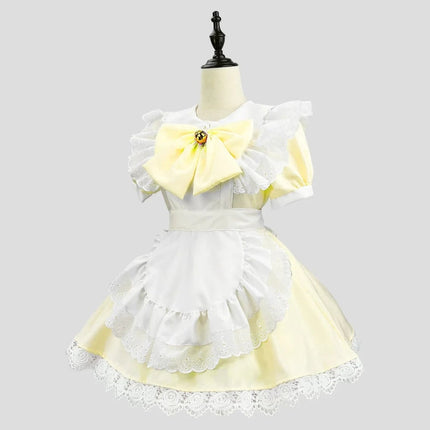 Elegant Gothic Maid Costume Set with Ruffled Dress & Apron for Halloween 4