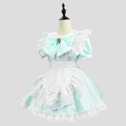 Elegant Gothic Maid Costume Set with Ruffled Dress & Apron for Halloween 5