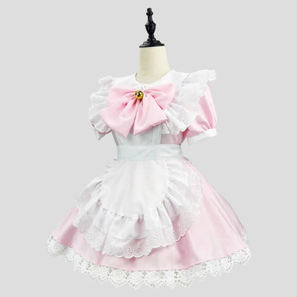 Elegant Gothic Maid Costume Set with Ruffled Dress & Apron for Halloween 7