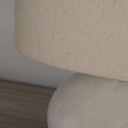 Elegant Grey Ceramic Table Lamp with Cream Shade | Modern Design for Living Room & Bedroom 3