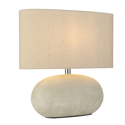 Elegant Grey Ceramic Table Lamp with Cream Shade | Modern Design for Living Room & Bedroom 5