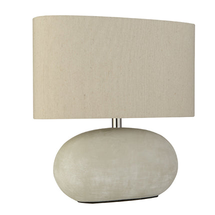Elegant Grey Ceramic Table Lamp with Cream Shade | Modern Design for Living Room & Bedroom 6