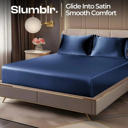 Elegant Home | Deep Pocket Fitted Sheet Set with Luxurious Satin | Soft Bedding for Ultimate Comfort 1