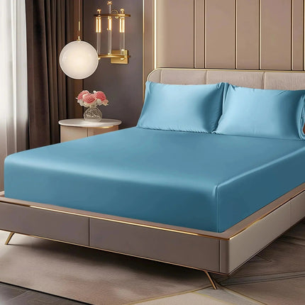 Elegant Home | Deep Pocket Fitted Sheet Set with Luxurious Satin | Soft Bedding for Ultimate Comfort 9