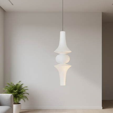 Elegant Japanese Rice Paper Pendant Light with Adjustable Height | Sculptural Design for Inviting Atmosphere 11