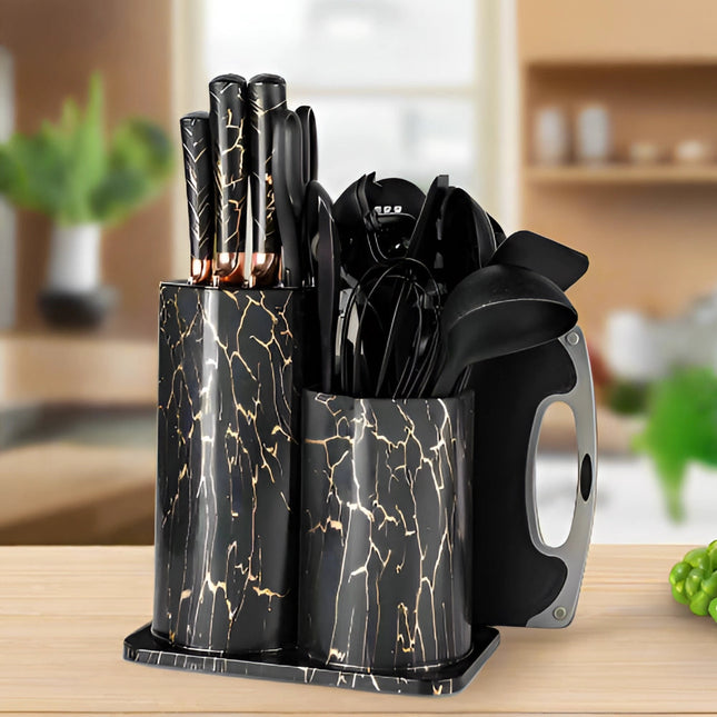 Elegant Kitchen Utensil Set | 29-Piece Silicone Cooking Utensils with Ergonomic Design for Effortless Cooking 0