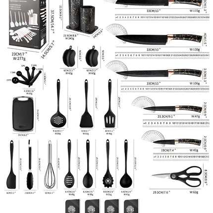 Elegant Kitchen Utensil Set | 29-Piece Silicone Cooking Utensils with Ergonomic Design for Effortless Cooking 1