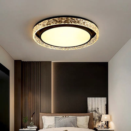 Elegant LED Ceiling Light | Remote Dimmable Flush Mount with Crystal Halo Design for Adjustable Ambiance 2