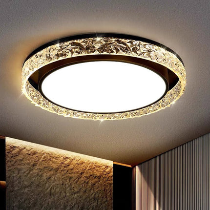 Elegant LED Ceiling Light | Remote Dimmable Flush Mount with Crystal Halo Design for Adjustable Ambiance 3