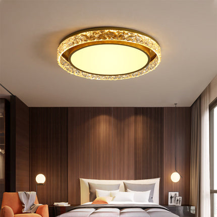 Elegant LED Ceiling Light | Remote Dimmable Flush Mount with Crystal Halo Design for Adjustable Ambiance 4